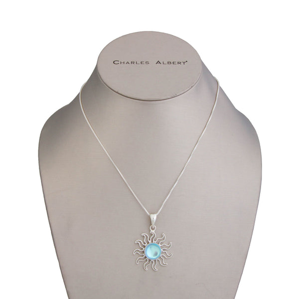 Charles Albert Sterling Silver Luminite Sun Pendant Sterling Silver Pendants
