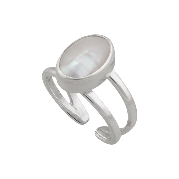 Charles Albert Sterling Silver Mabe Pearl Adjustable Cuff Ring Sterling Silver Rings