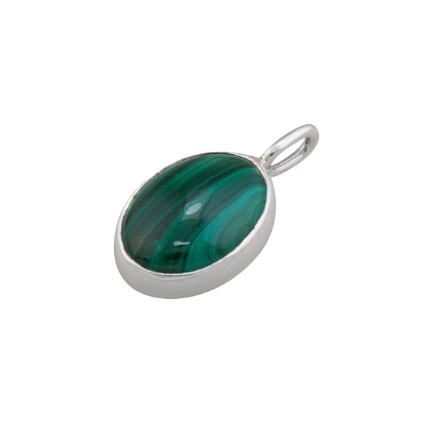 Charles Albert Sterling Silver Malachite Charm Pendant Sterling Silver Pendants