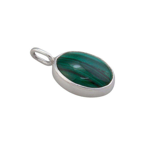 Charles Albert Sterling Silver Malachite Charm Pendant Sterling Silver Pendants