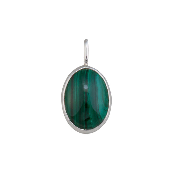 charles albert Sterling Silver Malachite Charm Pendant Sterling Silver Pendants