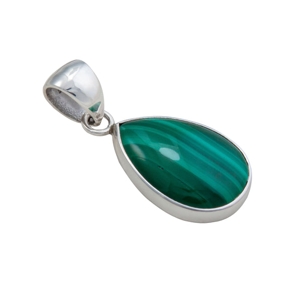 Charles Albert Sterling Silver Malachite Teardrop Pendant Sterling Silver Pendants