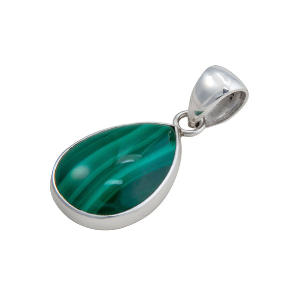 Charles Albert Sterling Silver Malachite Teardrop Pendant Sterling Silver Pendants