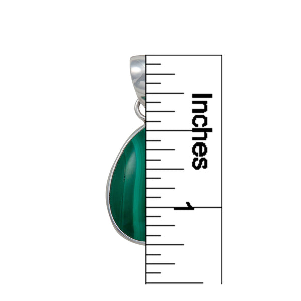 Charles Albert Sterling Silver Malachite Teardrop Pendant Sterling Silver Pendants
