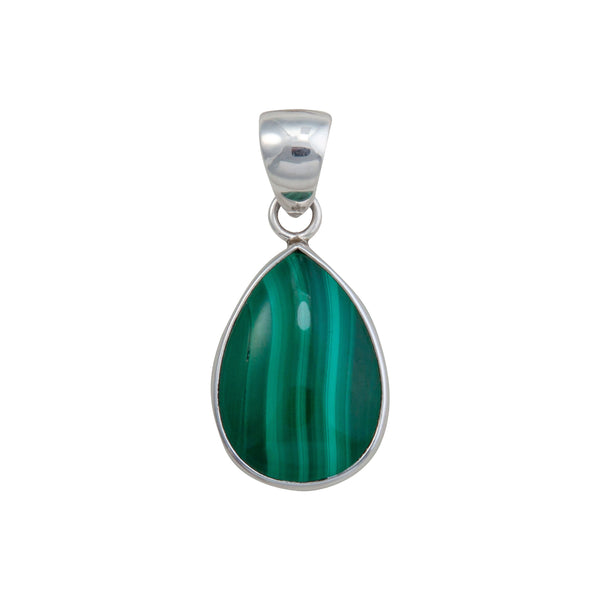 charles albert Sterling Silver Malachite Teardrop Pendant Sterling Silver Pendants