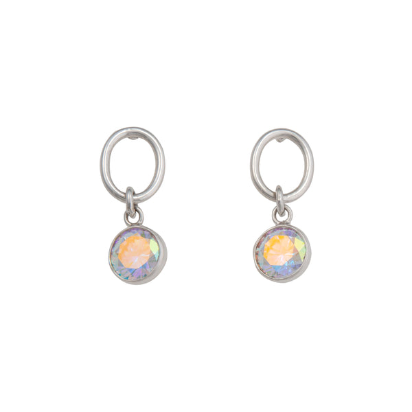 Charles Albert Sterling Silver Mercury Mist Circle Post Earrings Sterling Silver Earrings