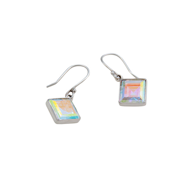 Charles Albert Sterling Silver Mercury Mist Diamond Shape Drop Earrings Sterling Silver Earrings