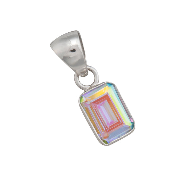 Charles Albert Sterling Silver Mercury Mist Rectangle Petite Pendant Sterling Silver Pendants