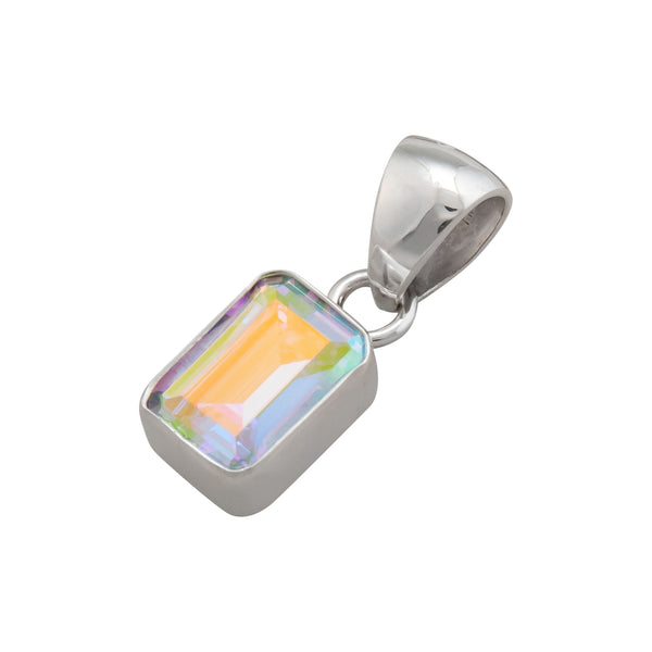 Charles Albert Sterling Silver Mercury Mist Rectangle Petite Pendant Sterling Silver Pendants