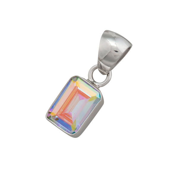 Charles Albert Sterling Silver Mercury Mist Rectangle Petite Pendant Sterling Silver Pendants