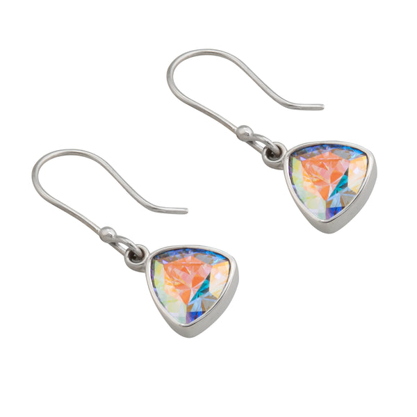 Charles Albert Sterling Silver Mercury Mist Trillion Drop Earrings Sterling Silver Earrings