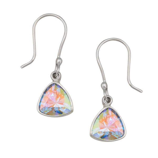 charles albert Sterling Silver Mercury Mist Trillion Drop Earrings Sterling Silver Earrings