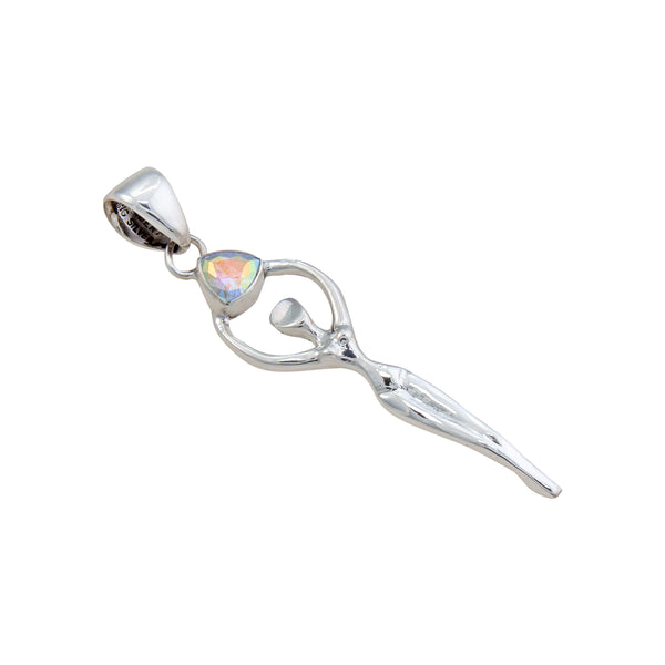 Charles Albert Sterling Silver Mercury Mist Trillion Goddess Pendant Sterling Silver Pendants