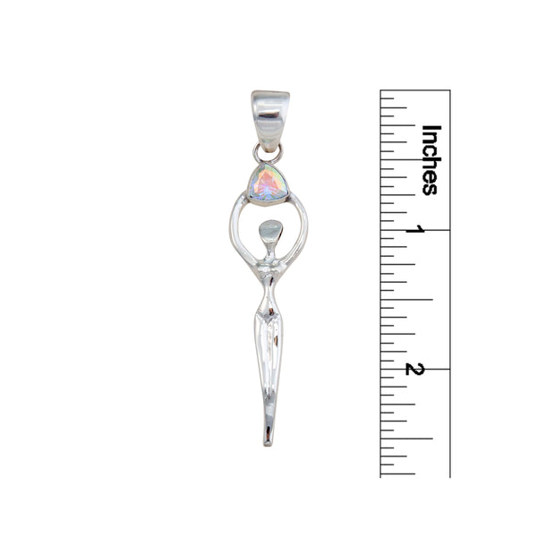Charles Albert Sterling Silver Mercury Mist Trillion Goddess Pendant Sterling Silver Pendants