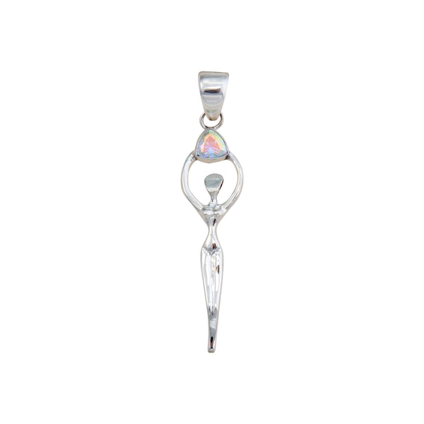 charles albert Sterling Silver Mercury Mist Trillion Goddess Pendant Sterling Silver Pendants
