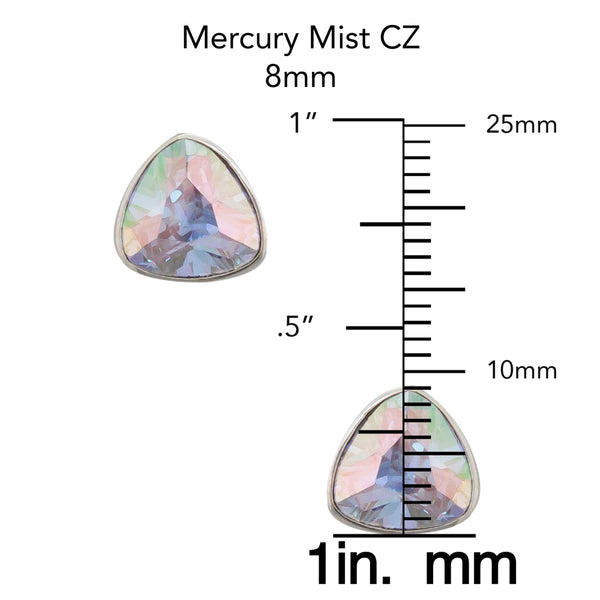 Charles Albert Sterling Silver Mercury Mist Trillion Post Earrings Sterling Silver Earrings