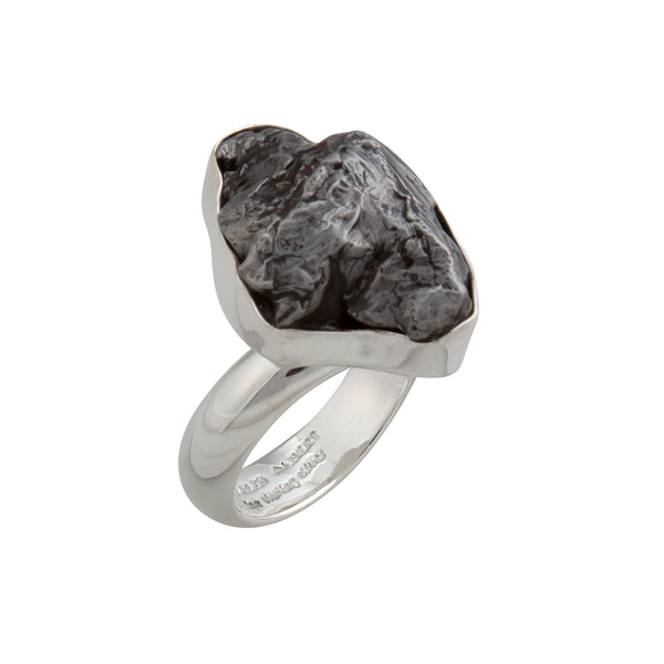Charles Albert Sterling Silver Meteorite Adjustable Ring Sterling Silver Rings
