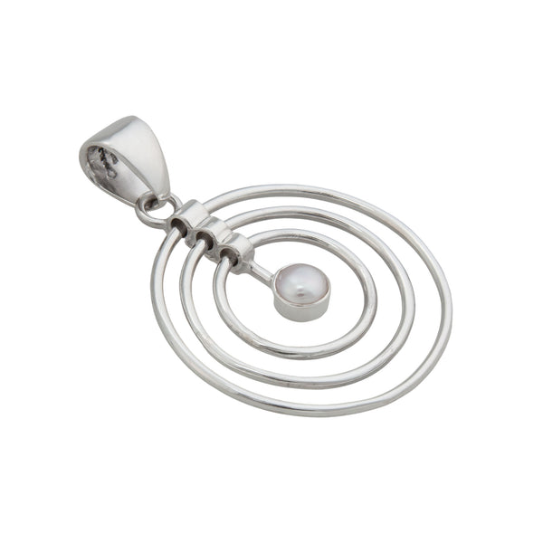 Charles Albert Sterling Silver Mini Pearl Infinity Pendant Sterling Silver Pendants