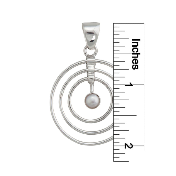 Charles Albert Sterling Silver Mini Pearl Infinity Pendant Sterling Silver Pendants