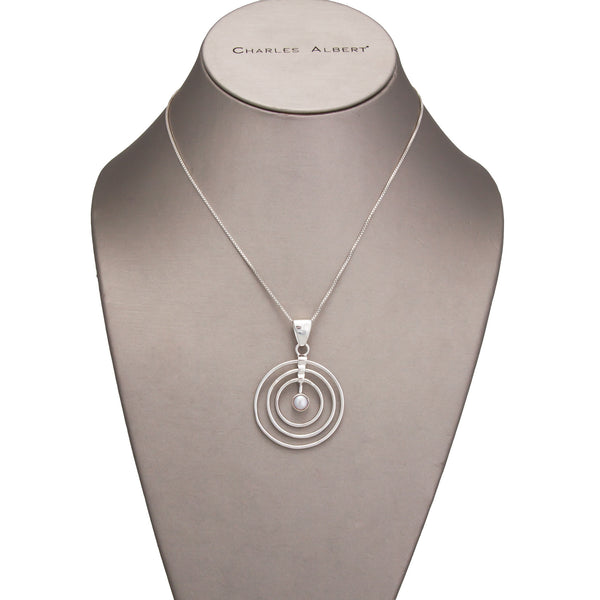 Charles Albert Sterling Silver Mini Pearl Infinity Pendant Sterling Silver Pendants
