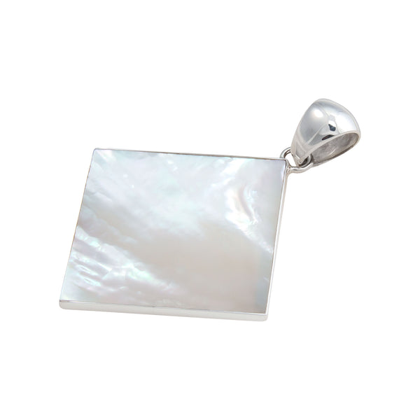 Charles Albert Sterling Silver Mother Of Pearl Rhombus Pendant Sterling Silver Pendants