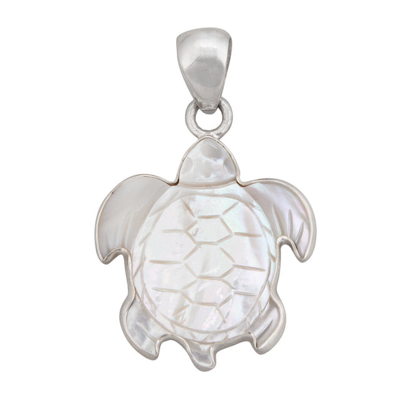 Charles Albert Sterling Silver Mother Of Pearl Sea Turtle Pendant Sterling Silver Pendants