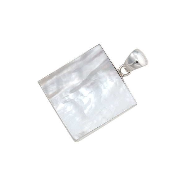 Charles Albert Sterling Silver Mother Of Pearl Square Pendant Sterling Silver Pendants