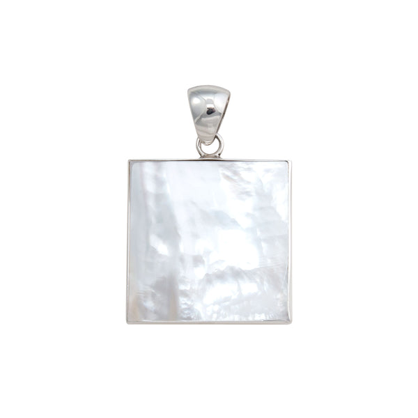 charles albert Sterling Silver Mother of Pearl Square Pendant Sterling Silver Pendants