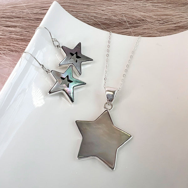 Charles Albert Sterling Silver Mother Of Pearl Star Pendant Sterling Silver Pendants