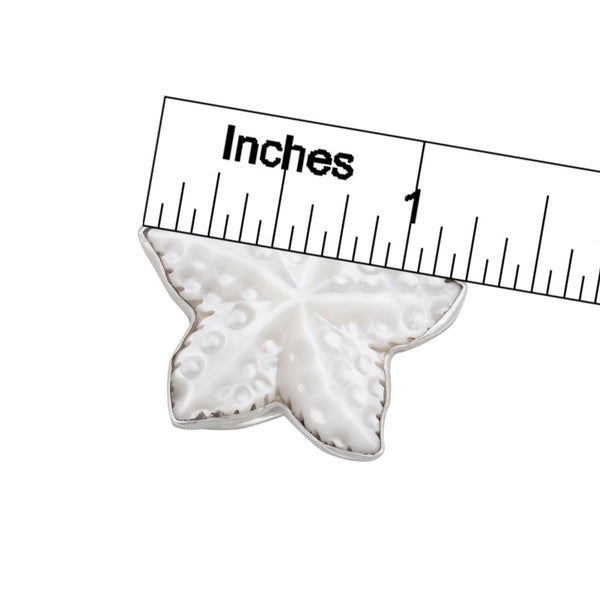 Charles Albert Sterling Silver Mother Of Pearl Starfish Adjustable Ring Sterling Silver Rings