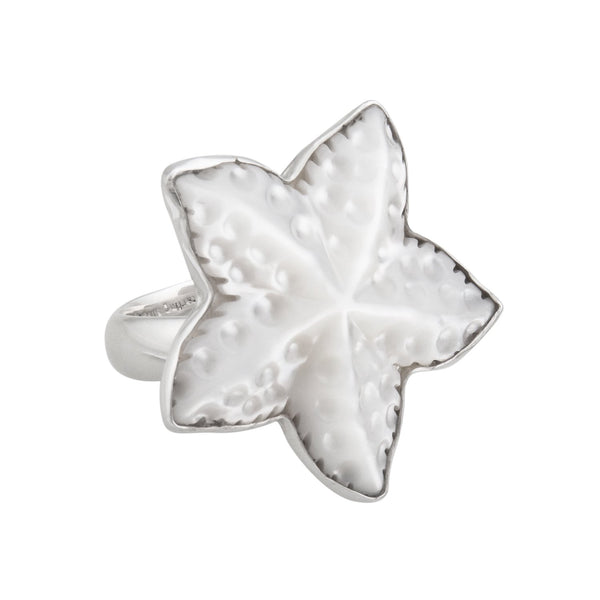 charles albert Sterling Silver Mother of Pearl Starfish Adjustable Ring Sterling Silver Rings