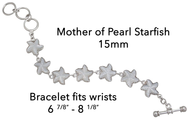 Charles Albert Sterling Silver Mother Of Pearl Starfish Bracelet Sterling Silver Bracelets + Cuffs