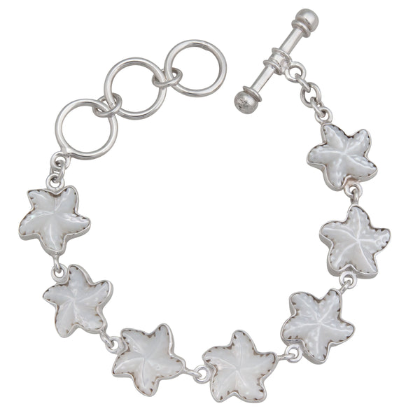 charles albert Sterling Silver Mother of Pearl Starfish Bracelet Sterling Silver Bracelets + Cuffs