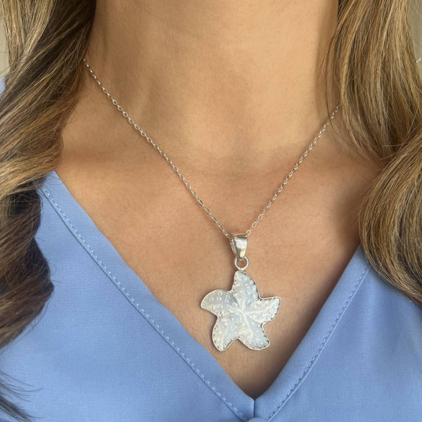 Charles Albert Sterling Silver Mother Of Pearl Starfish Pendant Sterling Silver Pendants