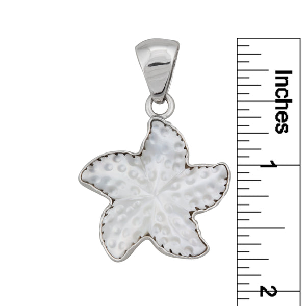 Charles Albert Sterling Silver Mother Of Pearl Starfish Pendant Sterling Silver Pendants