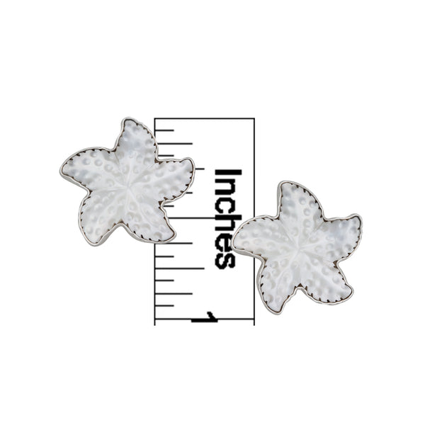 Charles Albert Sterling Silver Mother Of Pearl Starfish Post Earrings Sterling Silver Earrings