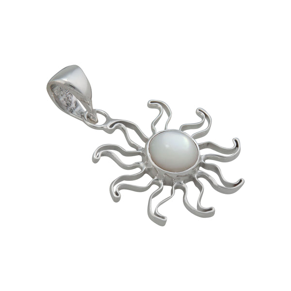 Charles Albert Sterling Silver Mother Of Pearl Sun Pendant Sterling Silver Pendants
