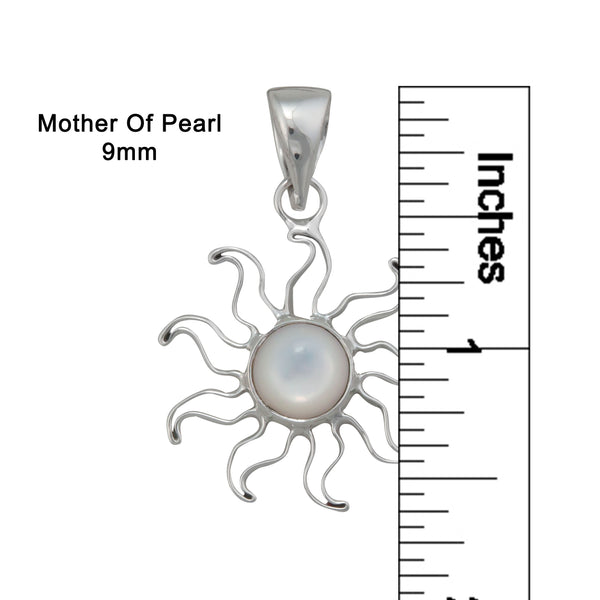 Charles Albert Sterling Silver Mother Of Pearl Sun Pendant Sterling Silver Pendants