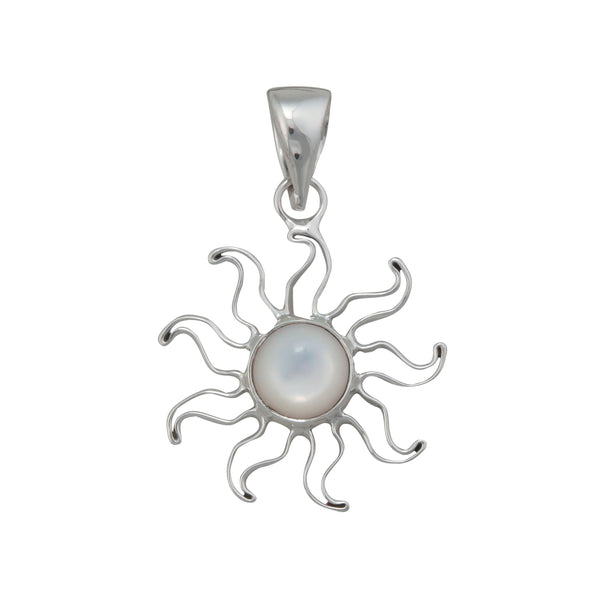charles albert Sterling Silver Mother of Pearl Sun Pendant Sterling Silver Pendants