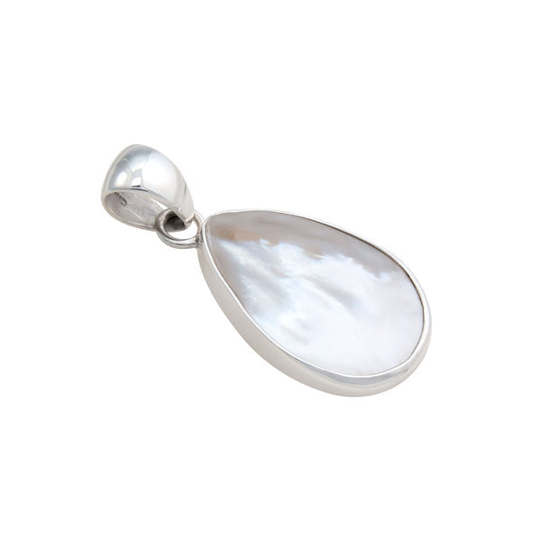 Charles Albert Sterling Silver Mother Of Pearl Teardrop Pendant Sterling Silver Pendants