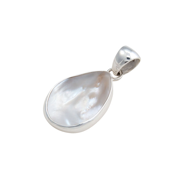 Charles Albert Sterling Silver Mother Of Pearl Teardrop Pendant Sterling Silver Pendants