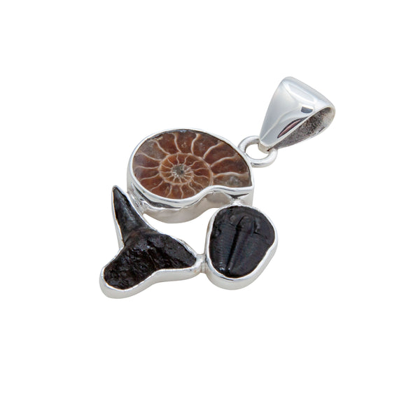 Charles Albert Sterling Silver Multi-Fossil Pendant Sterling Silver Pendants