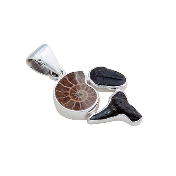 Charles Albert Sterling Silver Multi-Fossil Pendant Sterling Silver Pendants