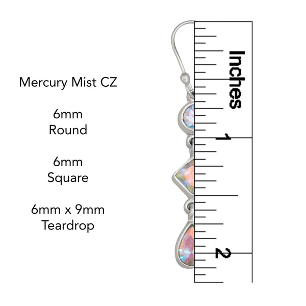 Charles Albert Sterling Silver Multi-Mercury Mist Drop Earrings Sterling Silver Earrings