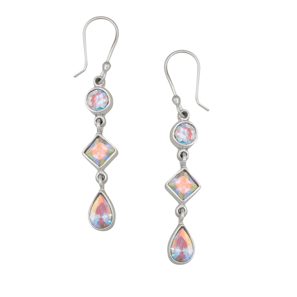 charles albert Sterling Silver Multi-Mercury Mist Drop Earrings Sterling Silver Earrings