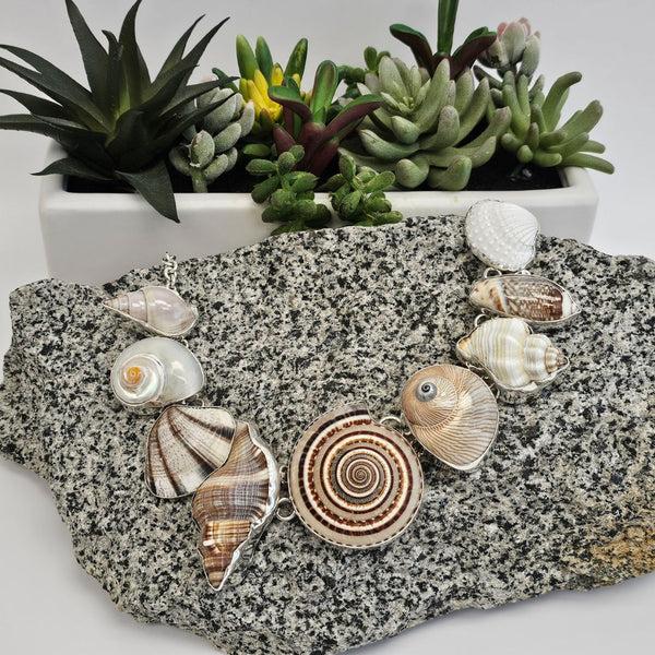 Charles Albert Sterling Silver Multi-Shell Necklace Sterling Silver Necklaces