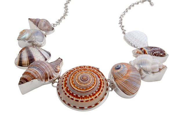 Charles Albert Sterling Silver Multi-Shell Necklace Sterling Silver Necklaces