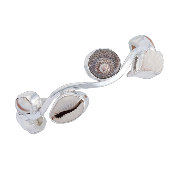 Charles Albert Sterling Silver Multi-Shell Wave Cuff Sterling Silver Bracelets + Cuffs