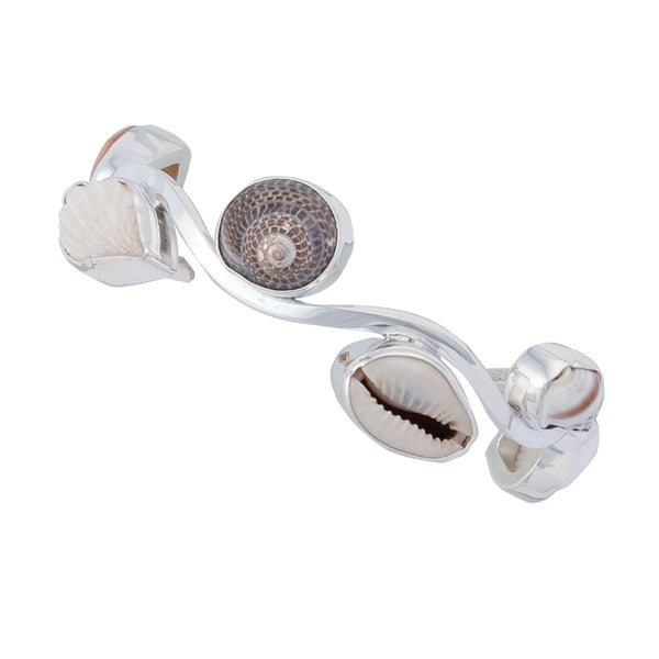 charles albert Sterling Silver Multi-Shell Wave Cuff Sterling Silver Bracelets + Cuffs