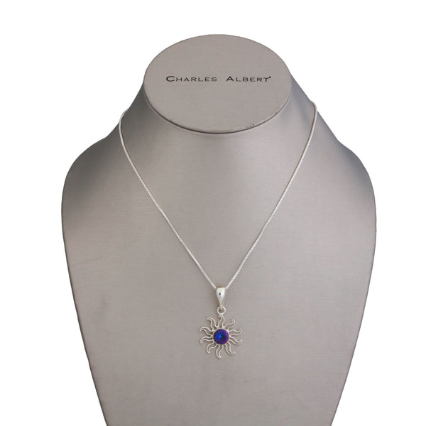 Charles Albert Sterling Silver Mystic Quartz Sun Pendant Sterling Silver Pendants